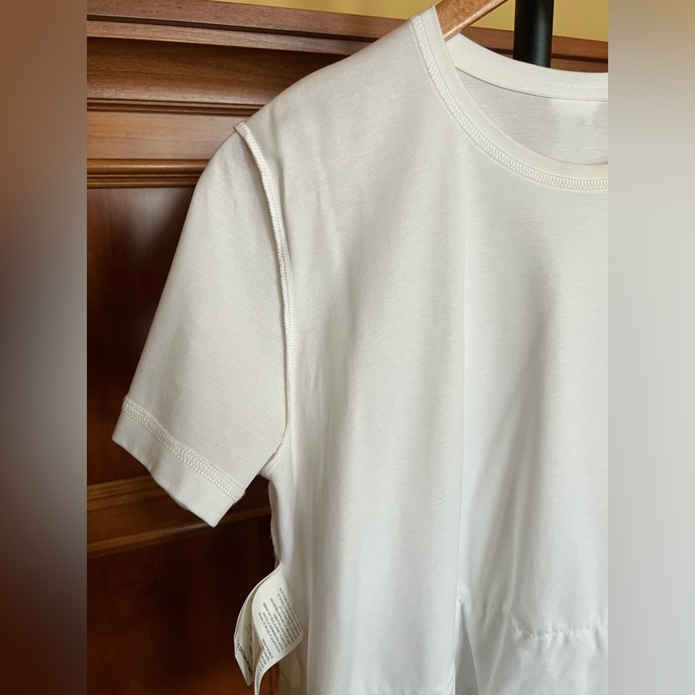 Noir Kei Ninomiya Top with Lace Trim White Silver Size L - Picture 13 of 16